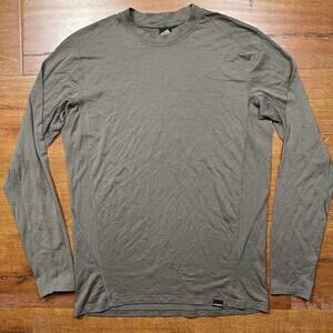 Patagonia Performance Wool Base Layer T Shirt Mens L Gray Long Sleeve Hike Camp